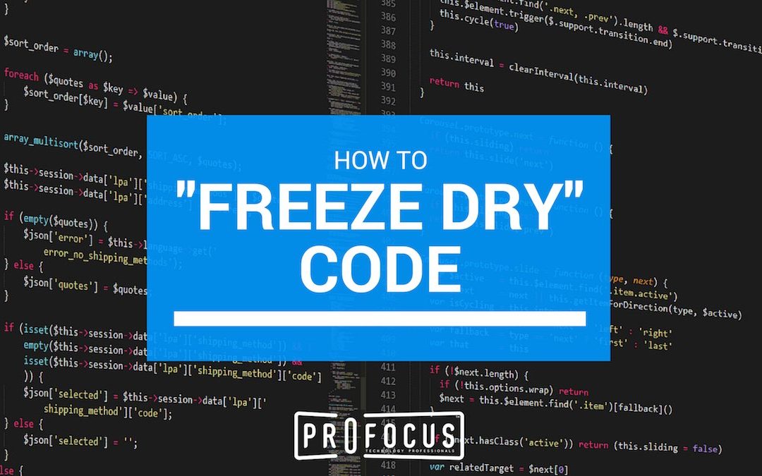 Serialization and Deserialization, or How to “Freeze Dry” Code