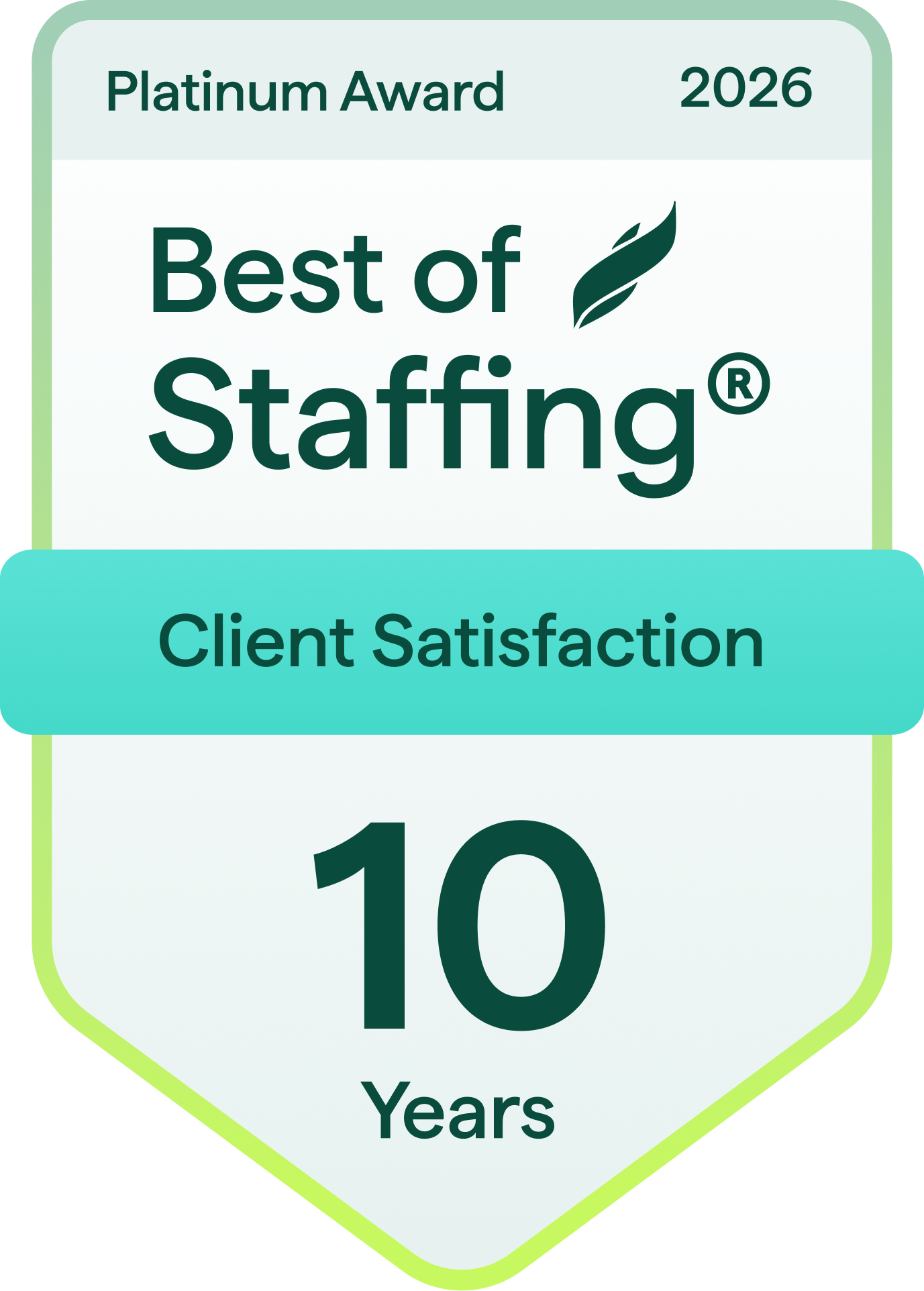 ClearlyRated Platinum 10 Year Client Award